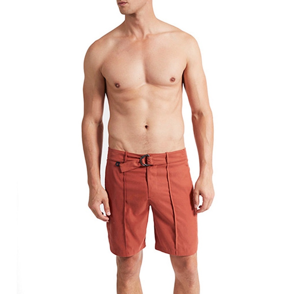 Men's Katama Laird Swim Trunks Barn Red Surf Board Shorts Belted Large